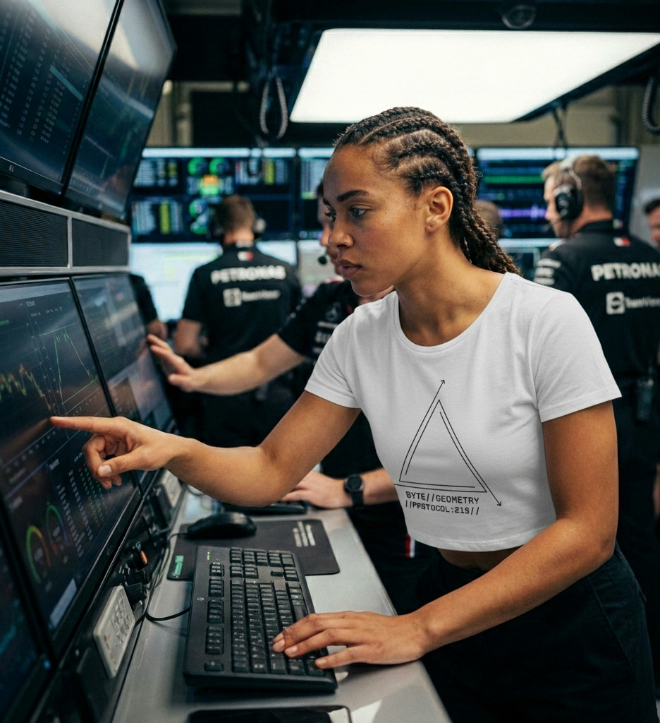 //THE BYTE GEOMETRY CROP TOP[PROTOCOL.219]